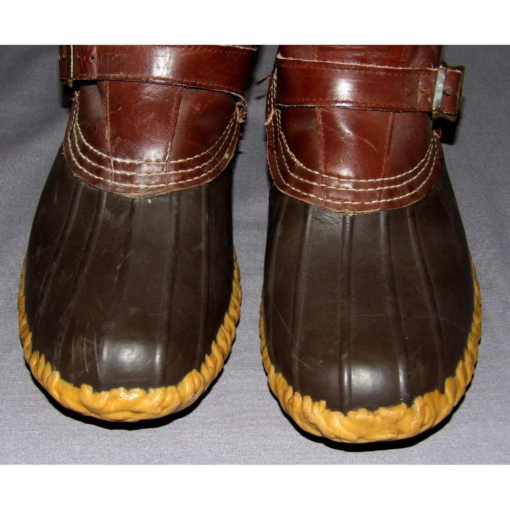L.L. Bean Vintage Brown Buckle MAINE Hunting Show Duck Boots Men's 10M